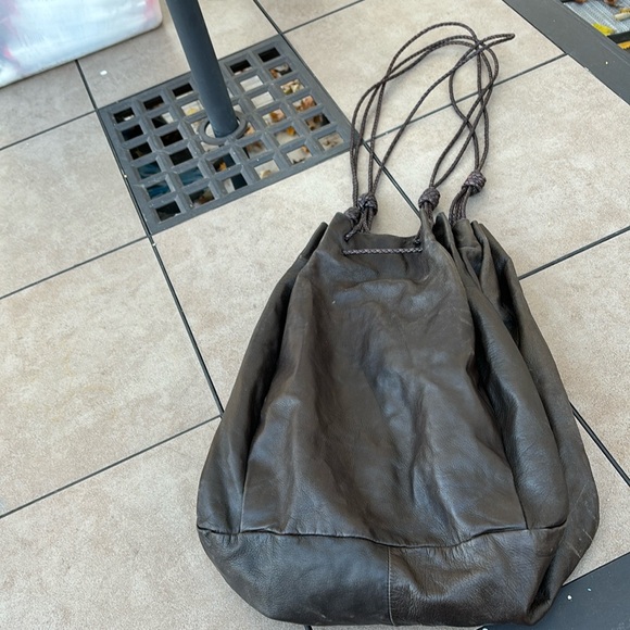 PRADA MILANO BROWN DRAW STRING BOHO BAG-VINTAGE-RARE! - Picture 8 of 12